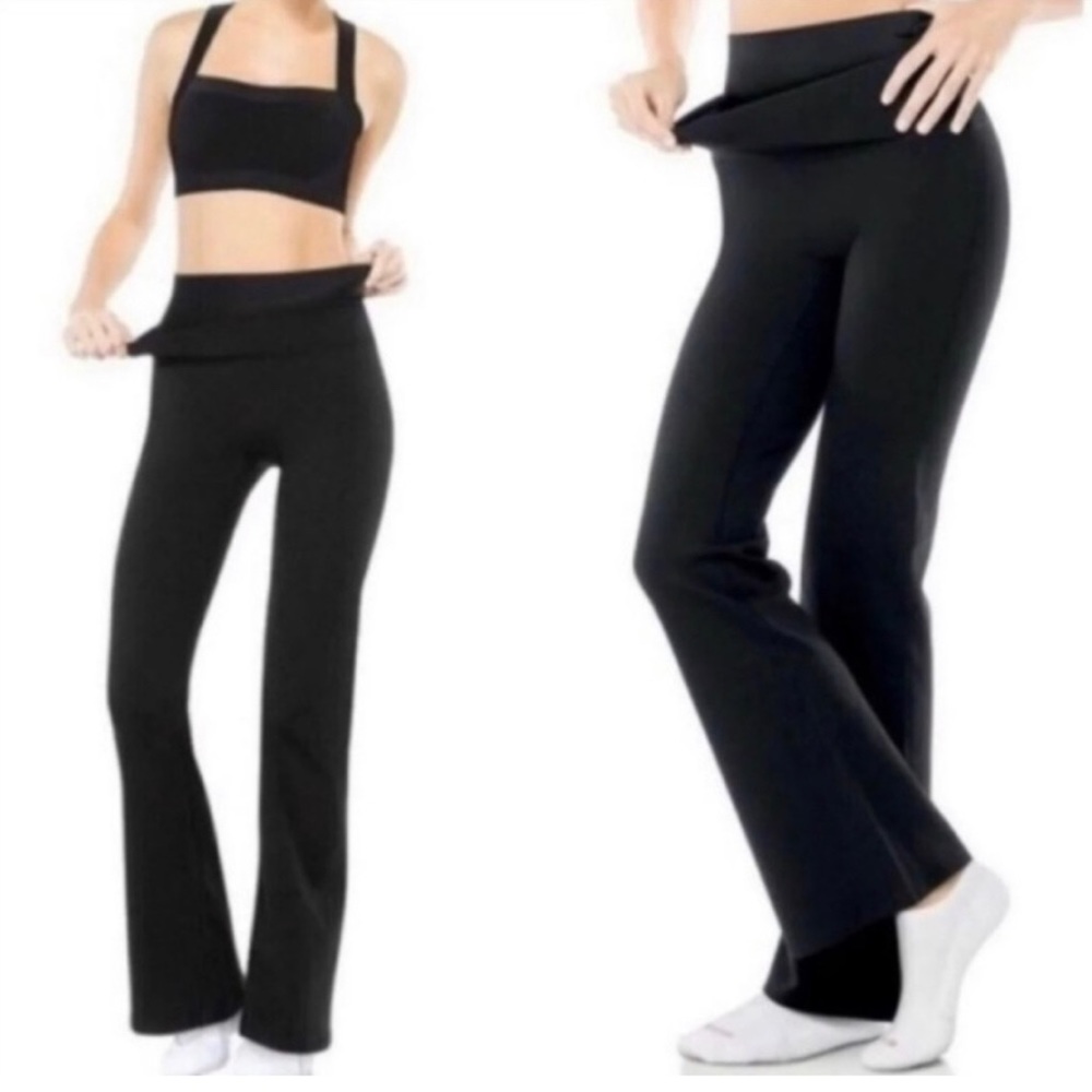 Spanx Wide Leg Pants Tummy Control Athleisure Yoga Black